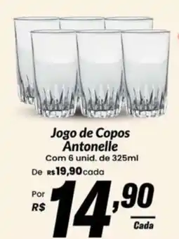 Stok Center Jogo de Copos Antonelle oferta