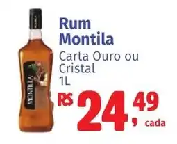 Camiño supermercados Rum Montila Carta Ouro ou Cristal oferta