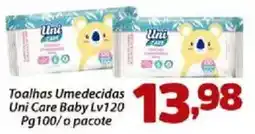 Confiança Supermercados Toalhas umedecidas uni care baby lv120 oferta