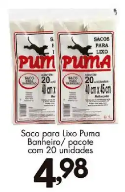 Confiança Supermercados Saco para lixo puma banheiro oferta