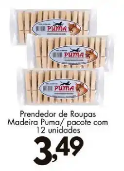 Confiança Supermercados Prendedor de Roupas Madeira Puma oferta
