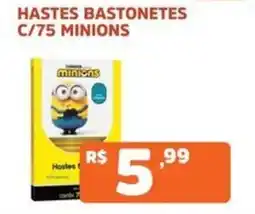 Supermercados Pague Menos Hastes bastonetes c/75 minions oferta