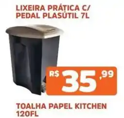 Supermercados Pague Menos Lixeira prática c/ pedal plasútil 7l oferta