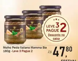 Festval molho pesto italiano mamma bia oferta