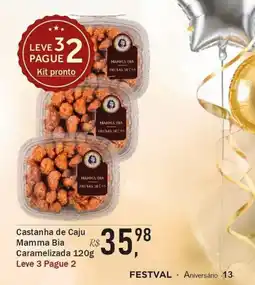 Festval Castanha de Caju Mamma Bia Caramelizada oferta