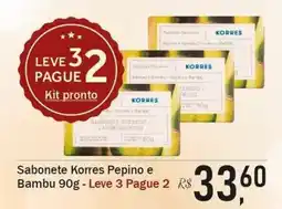 Festval Sabonete korres pepino e bambu oferta