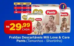 Super Show Fraldas descartáveis mili love & care pants oferta