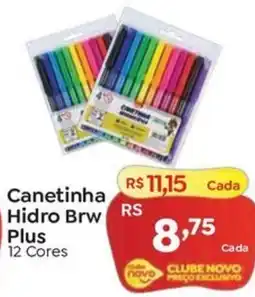 Novo Atacarejo Canetinha hidro brw plus 12 cores oferta