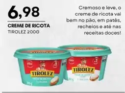 Mercadão Atacadista Creme de ricota tirolez oferta