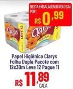 Max Atacadista Papel Higiênico Clarys oferta