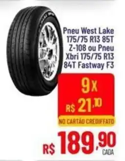 Max Atacadista Pneu West Lake 175/75 R13 85T Z-108 ou Pneu Xbri 175/75 R13 84T Fastway F3 oferta
