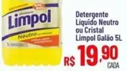 Max Atacadista Detergente Líquido Neutro ou Cristal Limpol oferta