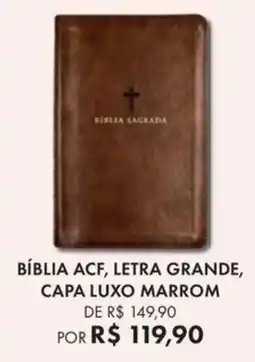 Livraria Leitura bíblia acf, letra grande, capa luxo marrom oferta
