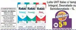 Serrano Supermercado Leite UHT Italac c/ tamp Integral, Desnatado ou Semidesnatado oferta