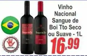 Serrano Supermercado Vinho Nacional Sangue de Boi Tto Seco ou Suave oferta