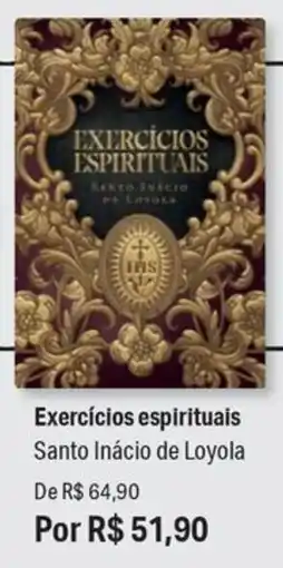 Livraria Leitura Exercícios espirituais Santo Inácio de Loyola oferta