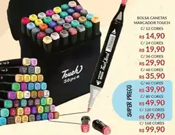 Livraria Leitura bolsa canetas marcador touch oferta
