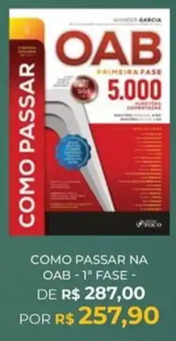 Livraria Leitura como passar na oab - 1ª fase oferta