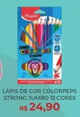 Livraria Leitura Lápis de cor colorpeps strong jumbo 12 cores oferta