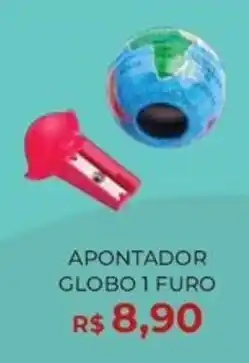 Livraria Leitura apontador globo 1 furo oferta