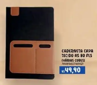 Caderneta capa tecido as 80 fis