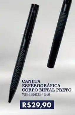 Livraria Leitura Caneta esferográfica corpo metal preto oferta