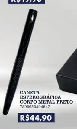 Livraria Leitura Caneta esferográfica corpo metal preto oferta