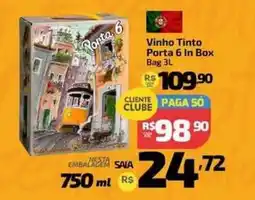 Supermercado Jacomar Vinho tinto porta 6 in box oferta