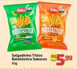 Supermercado Jacomar Salgadinho Tittos Batatastica Sabores oferta