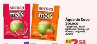 Supermercado Jacomar Água de Coco Sococo oferta
