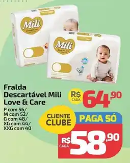 Supermercado Jacomar Fralda descartável mili love & care oferta