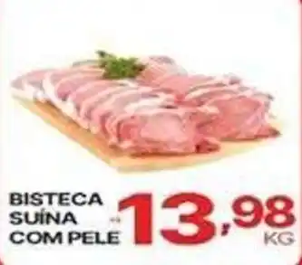 Supermercados Santa Helena Bisteca suina com pele oferta