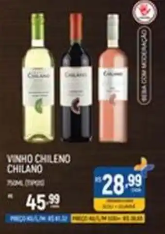 Supermercado Guará vinho chileno chilano oferta