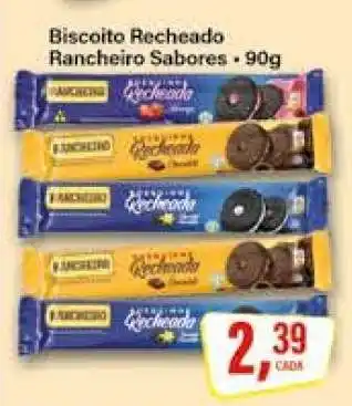 Rede Supermarket Biscoito Recheado Rancheiro Sabores oferta