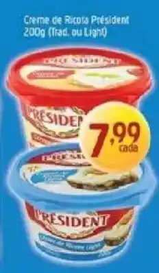 Supermercados Guanabara Creme de Ricota Président oferta