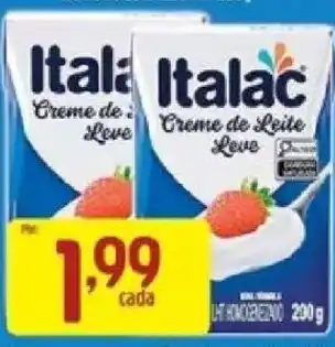 Supermercados Guanabara Italac creme de leite leve oferta