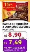Assaí Atacadista 3 corações - barra de proteína sabores oferta