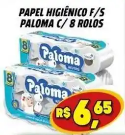 Zattão Supermercado Papel higiênico f/s paloma c/ 8 rolos oferta