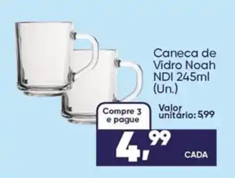 Imec Supermercados Caneca de Vidro Noah oferta