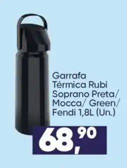 Imec Supermercados Garrafa Térmica Rubi Soprano Preta/ Mocca/ Green/ Fendi oferta