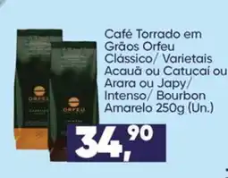 Imec Supermercados Café Torrado em Grãos Orfeu Clássico/ Varietais Acauã ou Catucaí ou Arara ou Japy/ Intenso/ Bourbon oferta