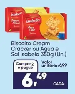 Imec Supermercados Biscoito cream cracker ou água e sal isabela oferta