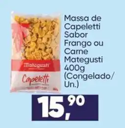 Imec Supermercados Massa de capeletti sabor frango ou carne mategusti oferta