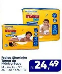 Rebouças Supermercados Fralda Shortinho Turma da Mônica Baby oferta