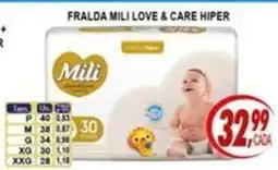 Kaçula Supermercados Fraldas mili love & care hiper oferta