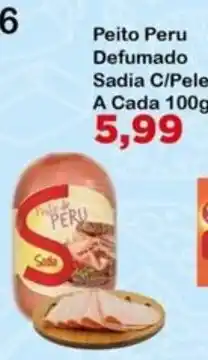 Chama Supermercados Peito Peru Defumado Sadia C/Pele oferta