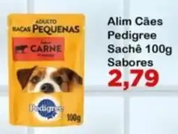 Chama Supermercados Alim Cães Pedigree Sachê 100g oferta