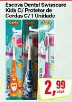 Rede Supermarket Escova Dental Swisscare Kids C/ Protetor de Cerdas C/ 1 Unidade oferta