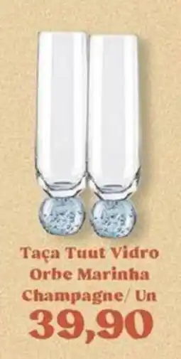 Supermercados Tauste Taça Tuut Vidro Orbe Marinha Champagne oferta