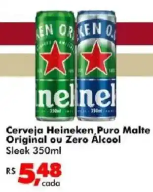 Big Box Cerveja Heineken Puro Malte Original ou Zero Alcool oferta